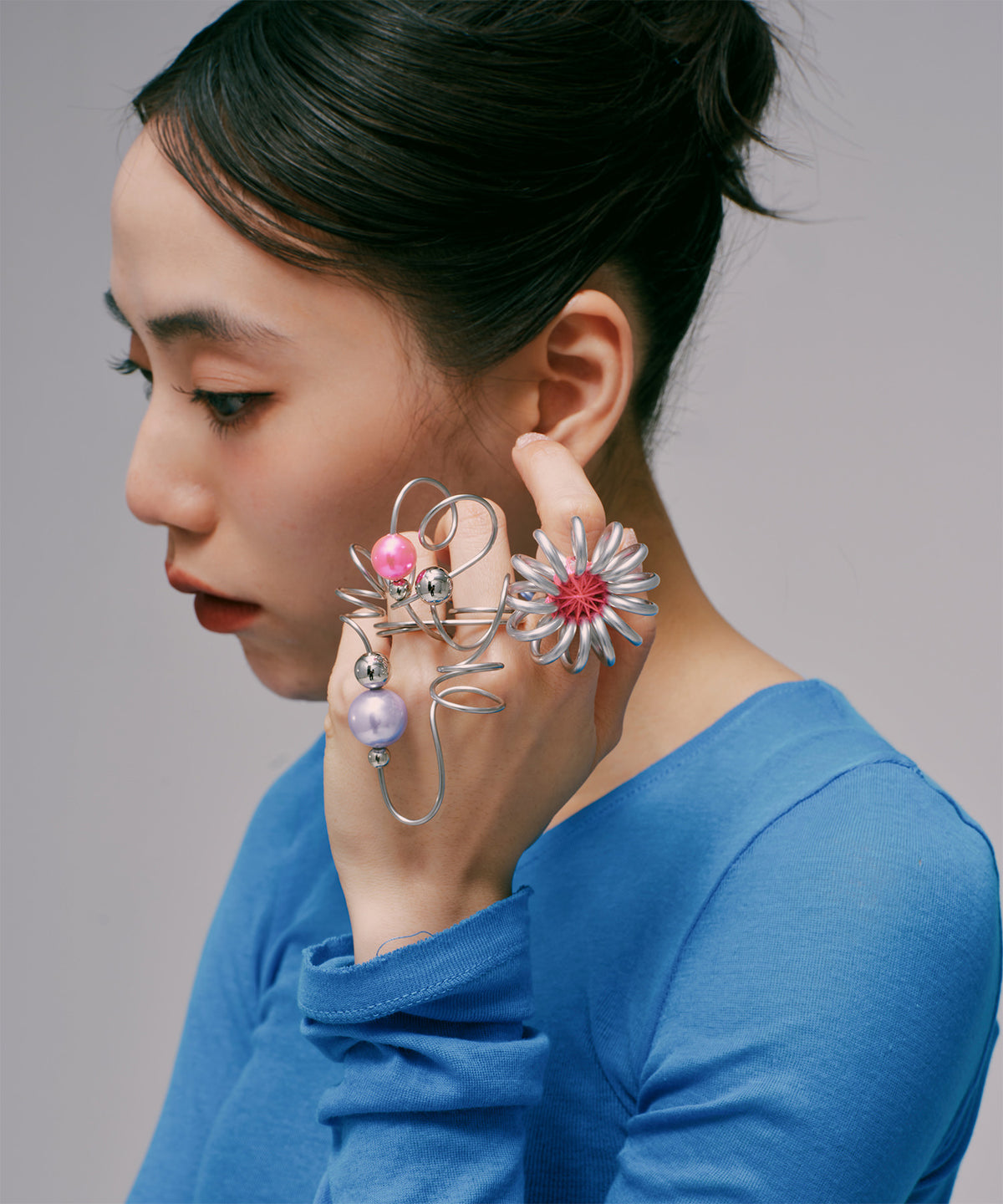 FUN FLOWER ring 【Neon pink】