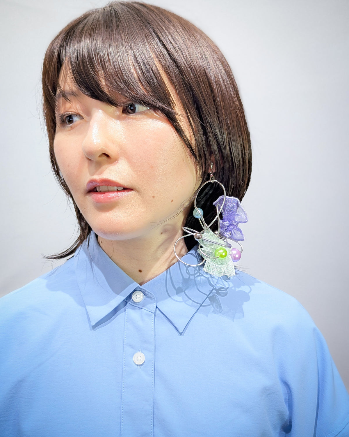 UCHU VIVID  3way#4 pierced/clip-on/necklace