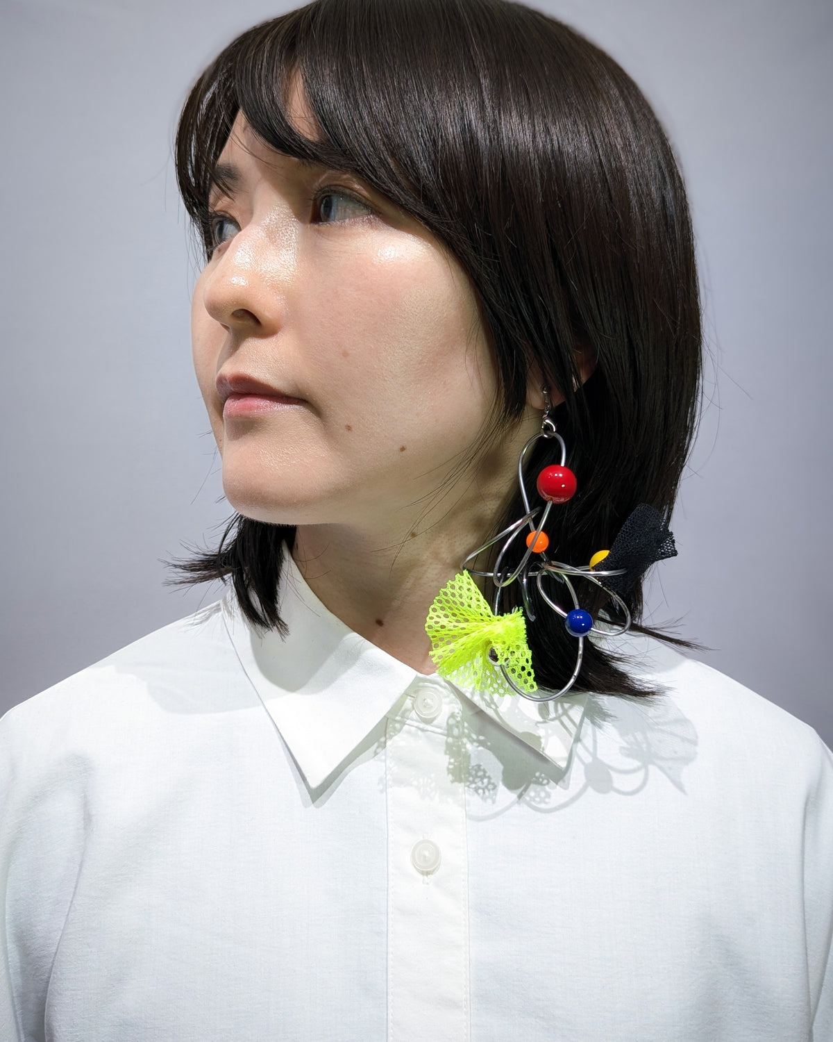 UCHU VIVID  3way#6 pierced/clip-on/necklace